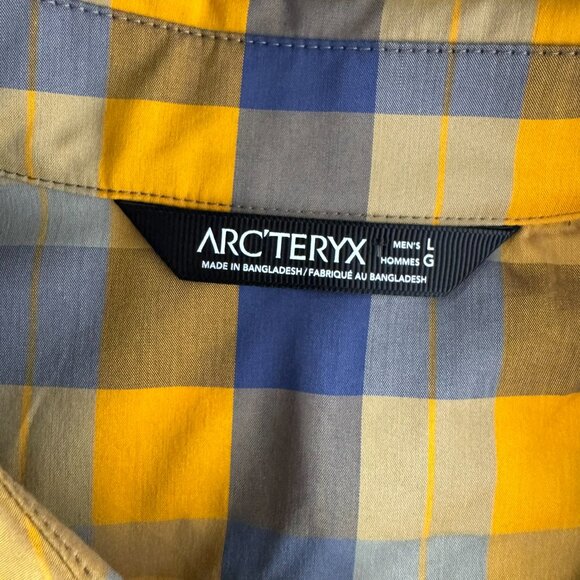 Arcteryx Brohm Shirt Mens Large Short Sleeve Plaid Button Front TP-3502 - Picture 7 of 9